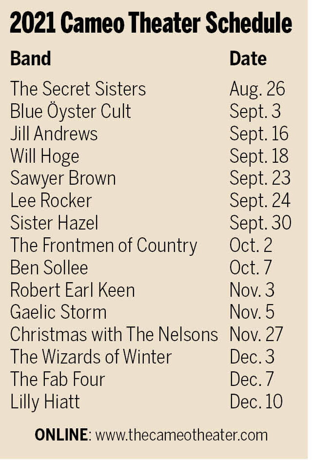 Cameo Theater schedule